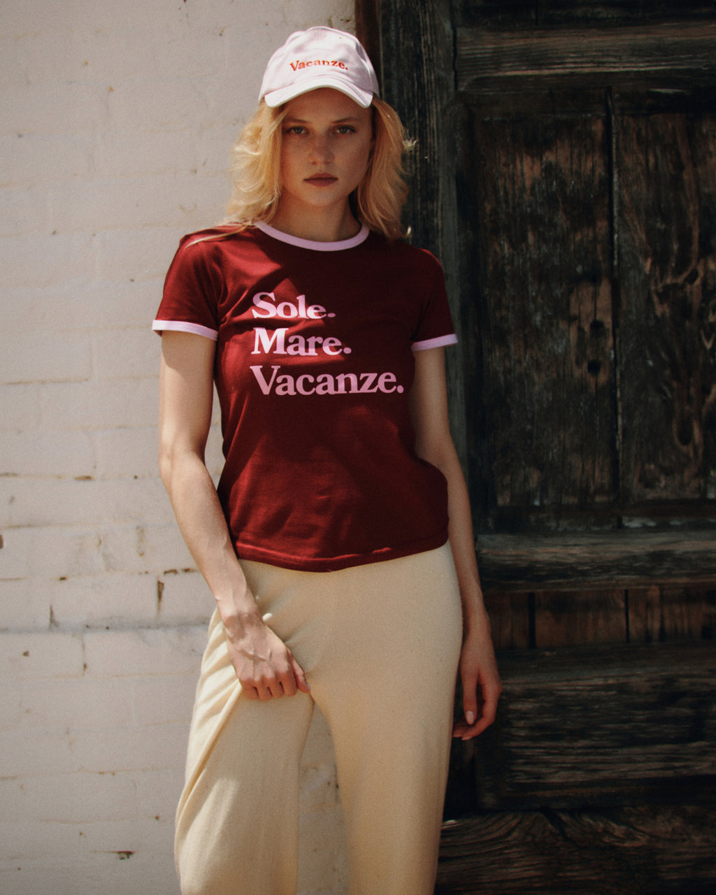 T-shirt Sole Mare Vintage Wine Red