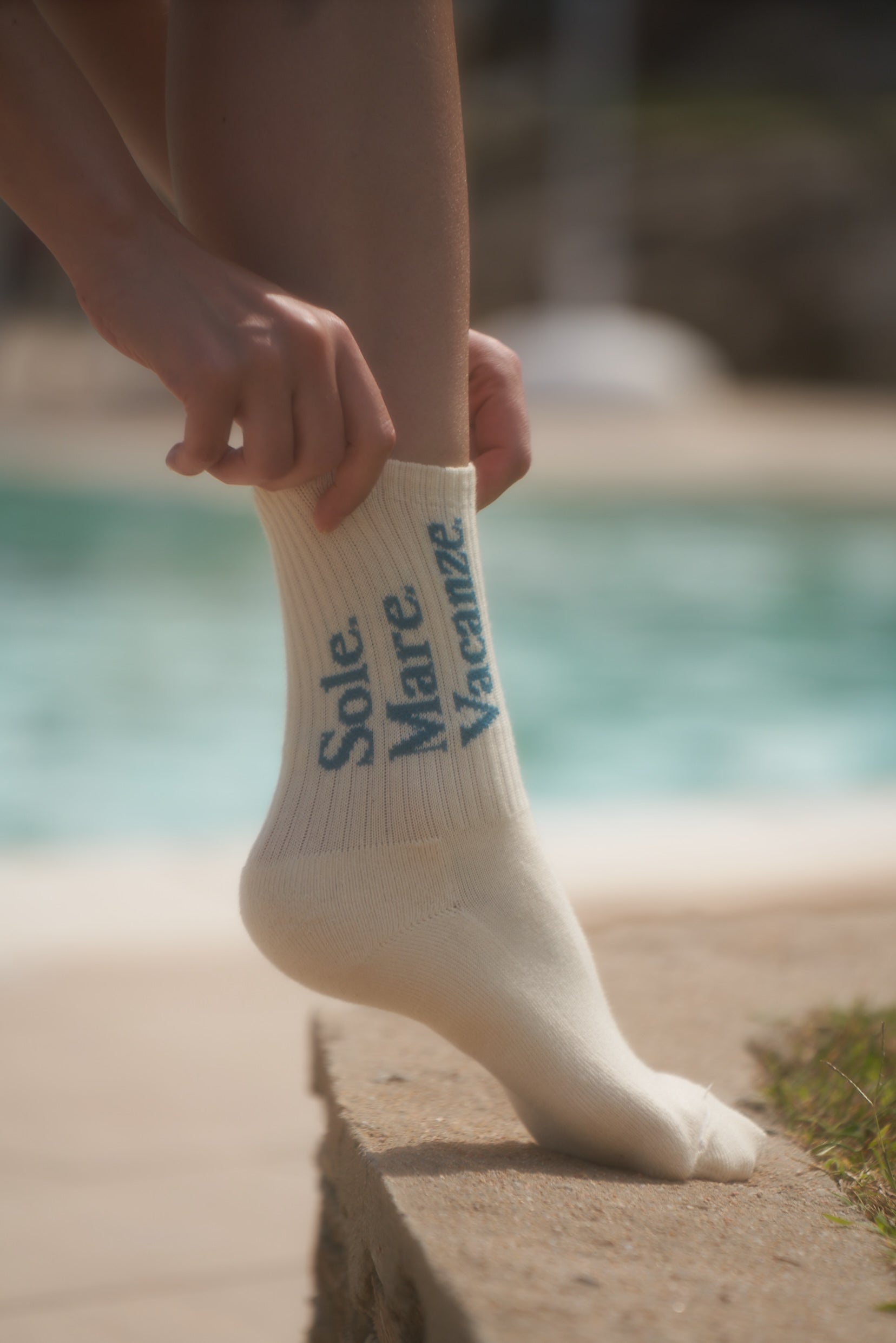 Retro socks. Italian vibe. Sport socks. Socks with a subtle yet striking pattern that will add charm to any outfit. Sole Mare Vacanze socks.