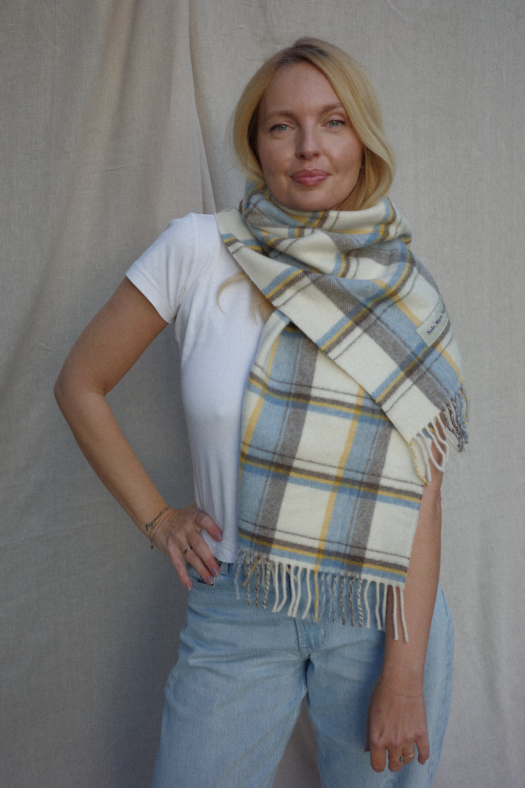 luxury wool scarf, effortless style scarf, mediterranean elegance