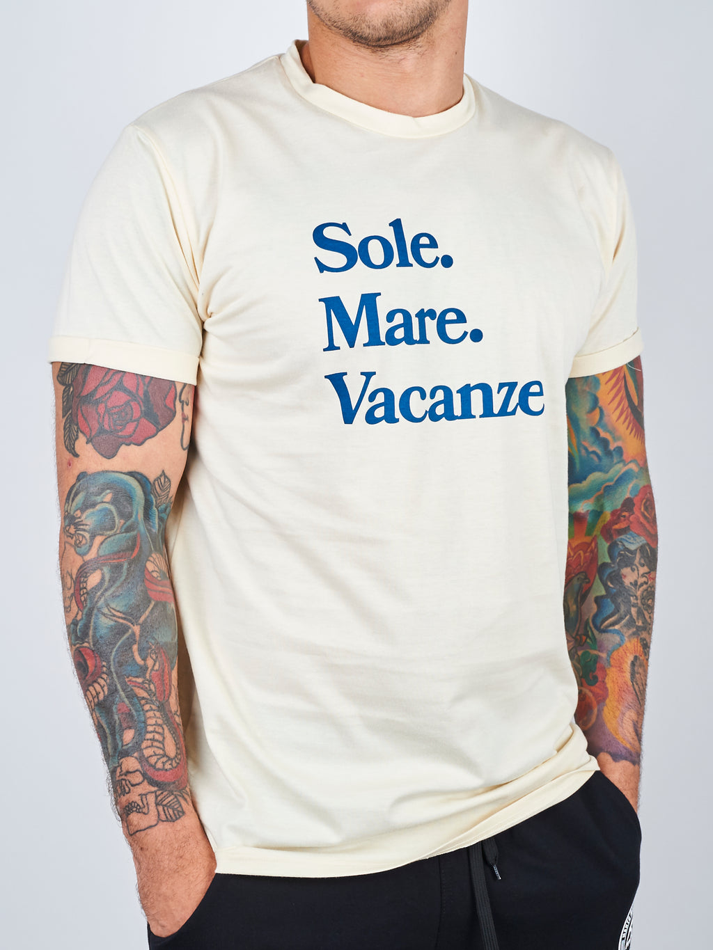 Męski tshirt Sole Mare Vacanze, Drivemebikini. Unisex italian tshirt. Buongiorno Italia!